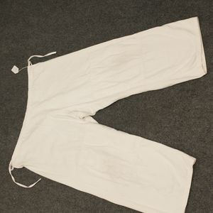 Vintage Canvas Drawstring Pants Natural Cotton Unbleached Comfortable w/measurem